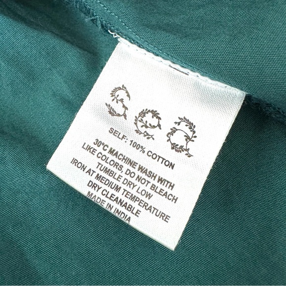 Sea NY Sibylle Solid Dress Forest Poplin Tiered Skirt Ruffle Pockets Medium - Picture 11 of 14